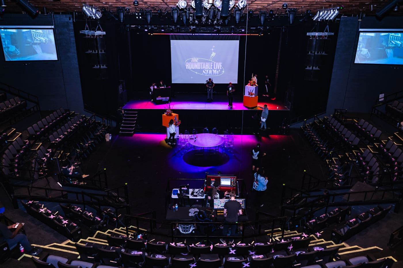 Arena stage and lighting at The Roundtable Live Show
