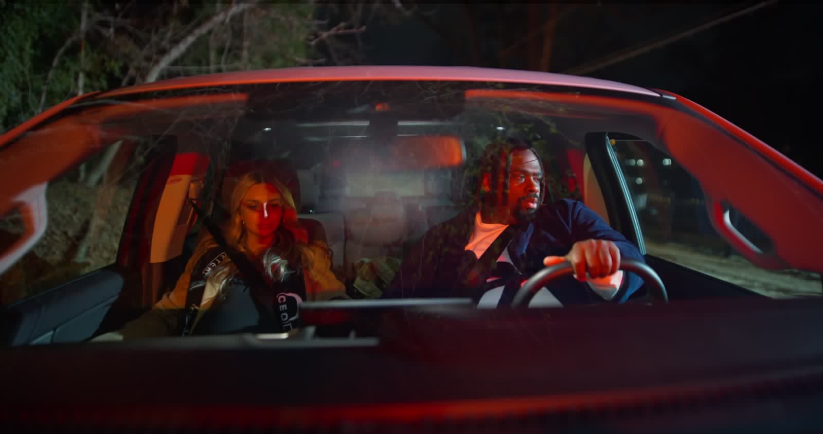 Night vehicle scene filmed for the CEO Lawyer personal injury campaign
